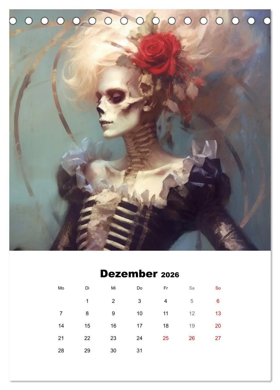 Bild: 9783516315899 | Gothic-Flower-Punk. Düster-romantische Kunst (Tischkalender 2026...