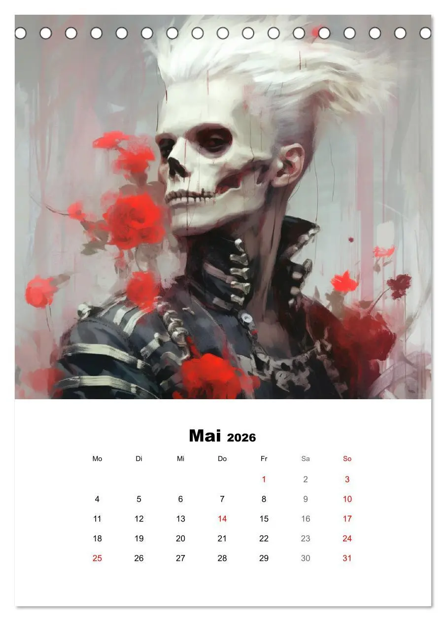 Bild: 9783516315899 | Gothic-Flower-Punk. Düster-romantische Kunst (Tischkalender 2026...