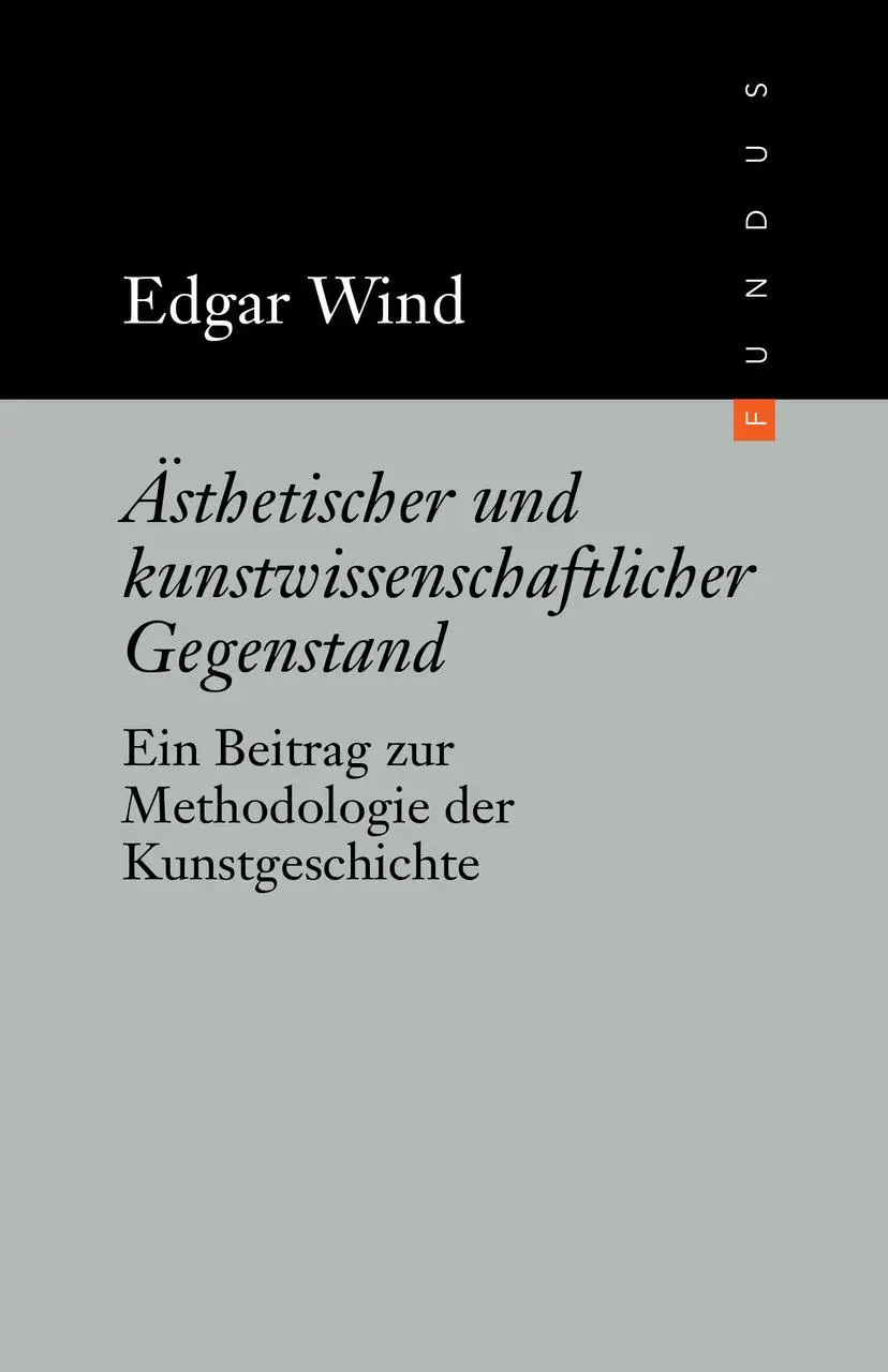 Cover: 9783865725899 | Ästhetischer und kunstwissenschaftlicher Gegenstand | Edgar Wind