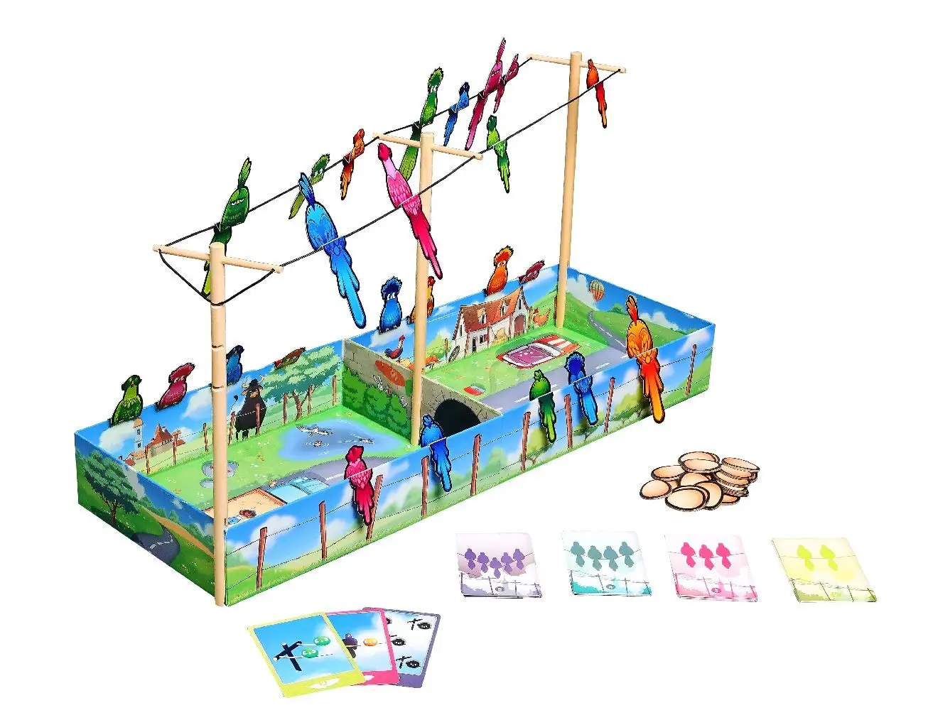 Bild: 9001890725999 | Federflink | Zu viele Vögel auf dem Drahtseil ? | Spiel | In Spielebox