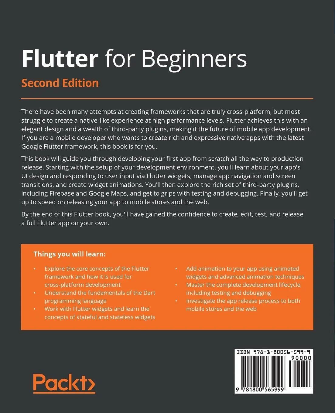 Rückseite: 9781800565999 | Flutter for Beginners - Second Edition | Thomas Bailey (u. a.) | Buch