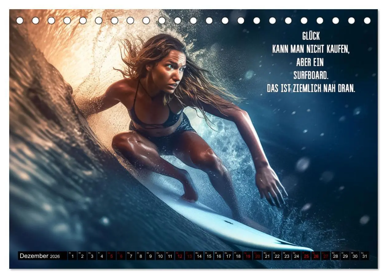 Bild: 9783457525999 | Motivation und Surfen (Tischkalender 2026 DIN A5 quer), CALVENDO...
