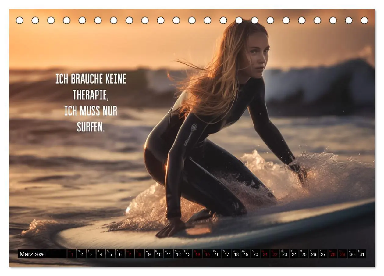 Bild: 9783457525999 | Motivation und Surfen (Tischkalender 2026 DIN A5 quer), CALVENDO...