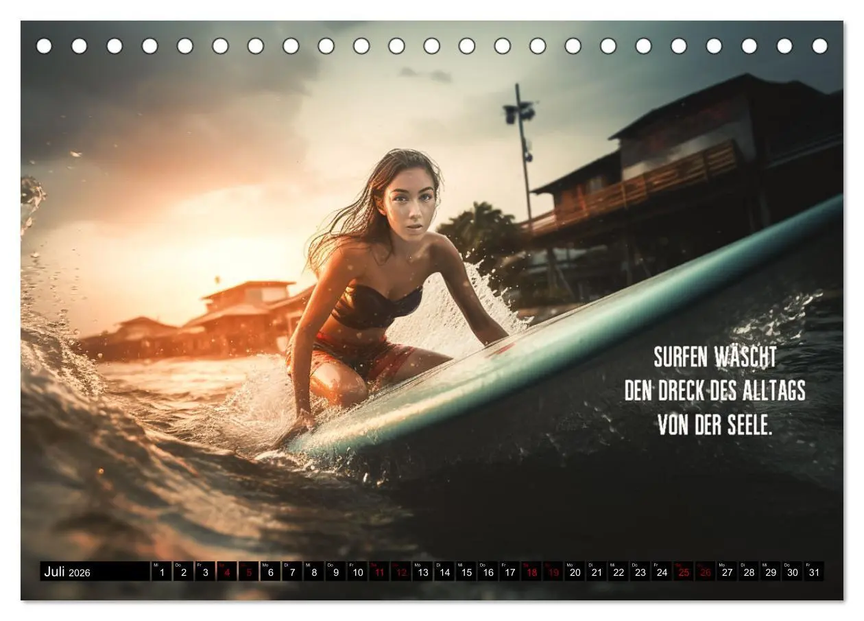 Bild: 9783457525999 | Motivation und Surfen (Tischkalender 2026 DIN A5 quer), CALVENDO...