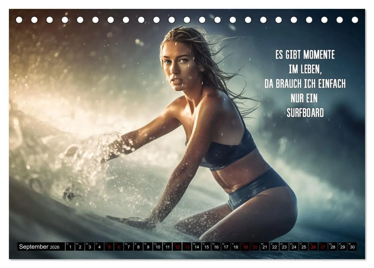 Bild: 9783457525999 | Motivation und Surfen (Tischkalender 2026 DIN A5 quer), CALVENDO...