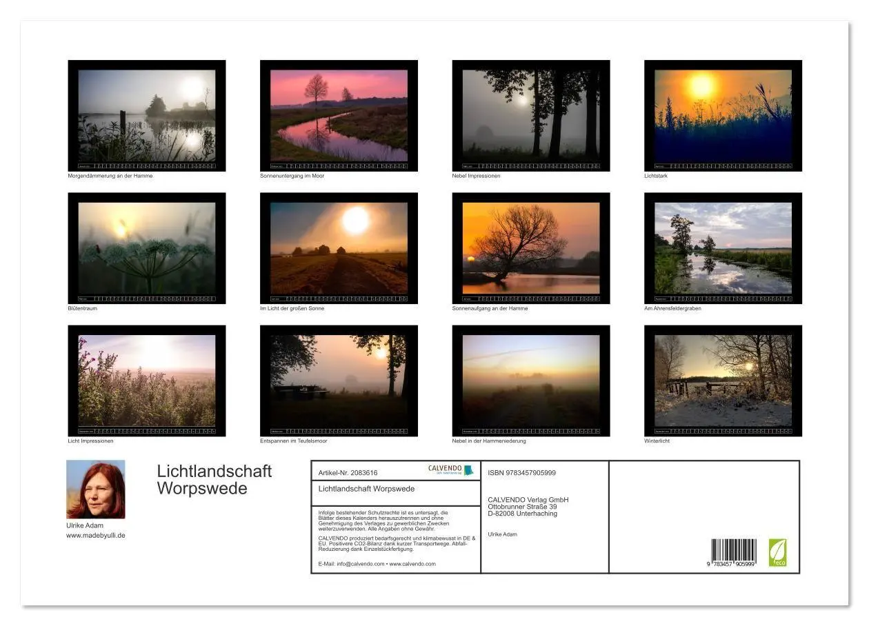 Bild: 9783457905999 | Lichtlandschaft Worpswede (Wandkalender 2026 DIN A2 quer), CALVENDO...