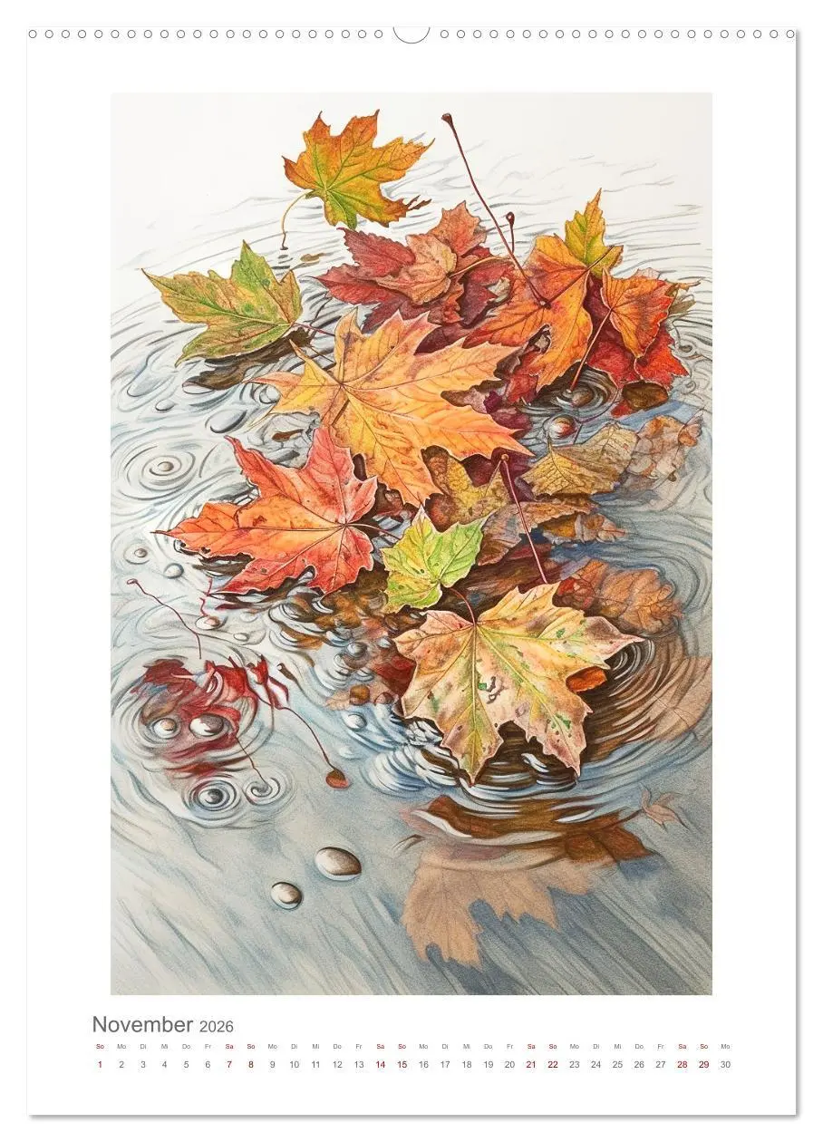Bild: 9783516305999 | Buntstiftzeichnungen (Wandkalender 2026 DIN A2 hoch), CALVENDO...