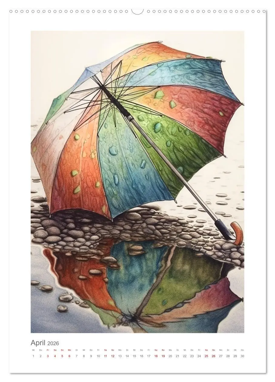 Bild: 9783516305999 | Buntstiftzeichnungen (Wandkalender 2026 DIN A2 hoch), CALVENDO...