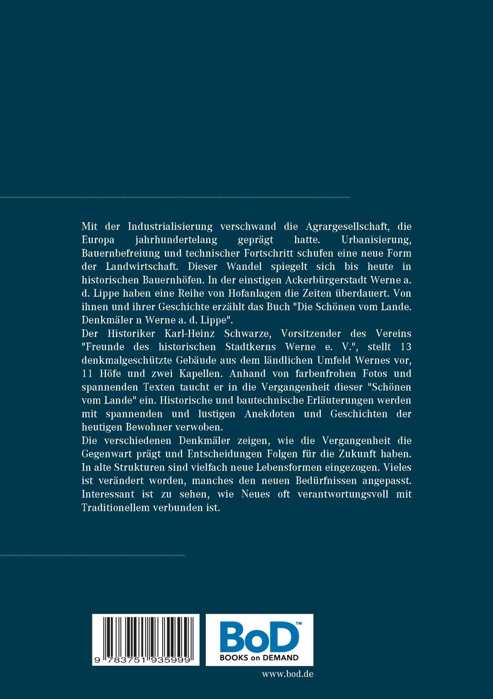 Rückseite: 9783751935999 | Die Schönen vom Lande | Denkmäler in Werne a. d. Lippe | Schwarze