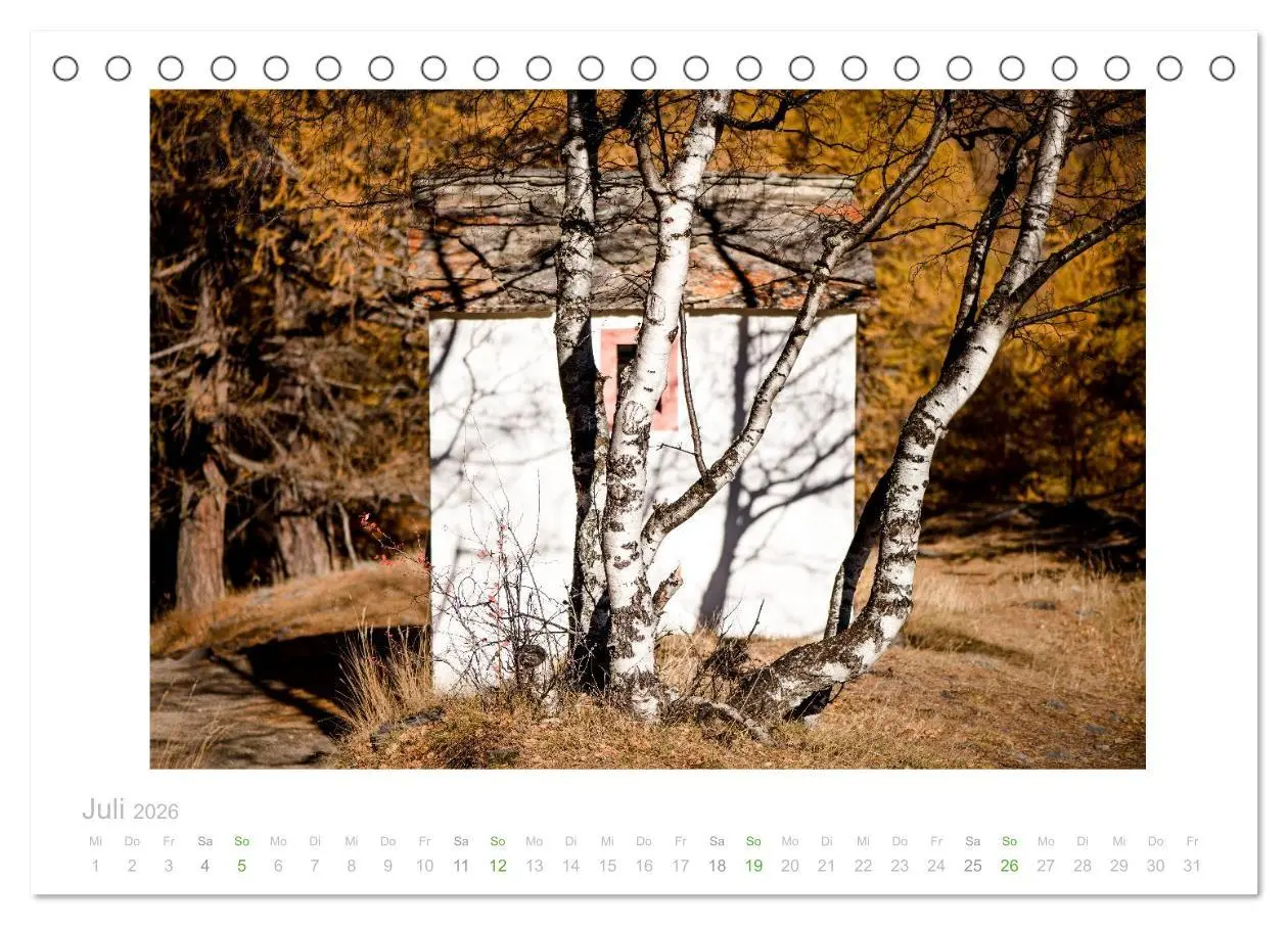 Bild: 9783457966099 | saas fee (Tischkalender 2026 DIN A5 quer), CALVENDO Monatskalender