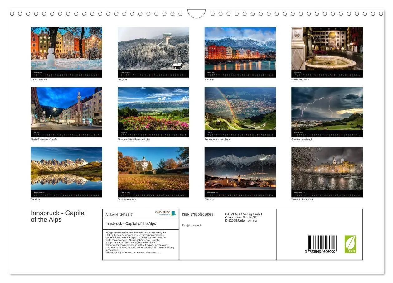Bild: 9783569696099 | Innsbruck - Capital of the Alps (Wandkalender 2027 DIN A3 quer),...