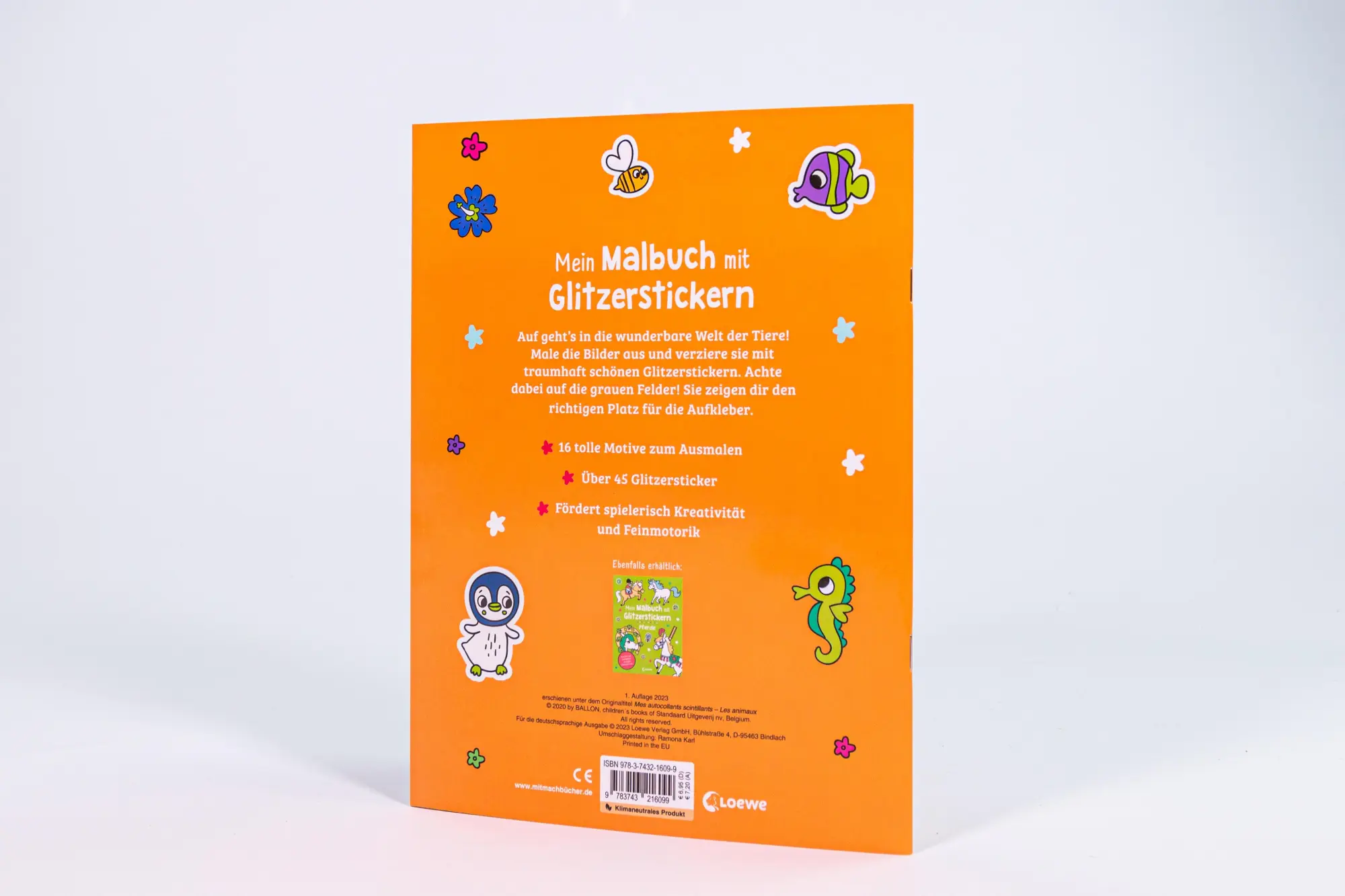 Bild: 9783743216099 | Mein Malbuch mit Glitzerstickern - Tiere | Estelle Tchatcha | 16 S.