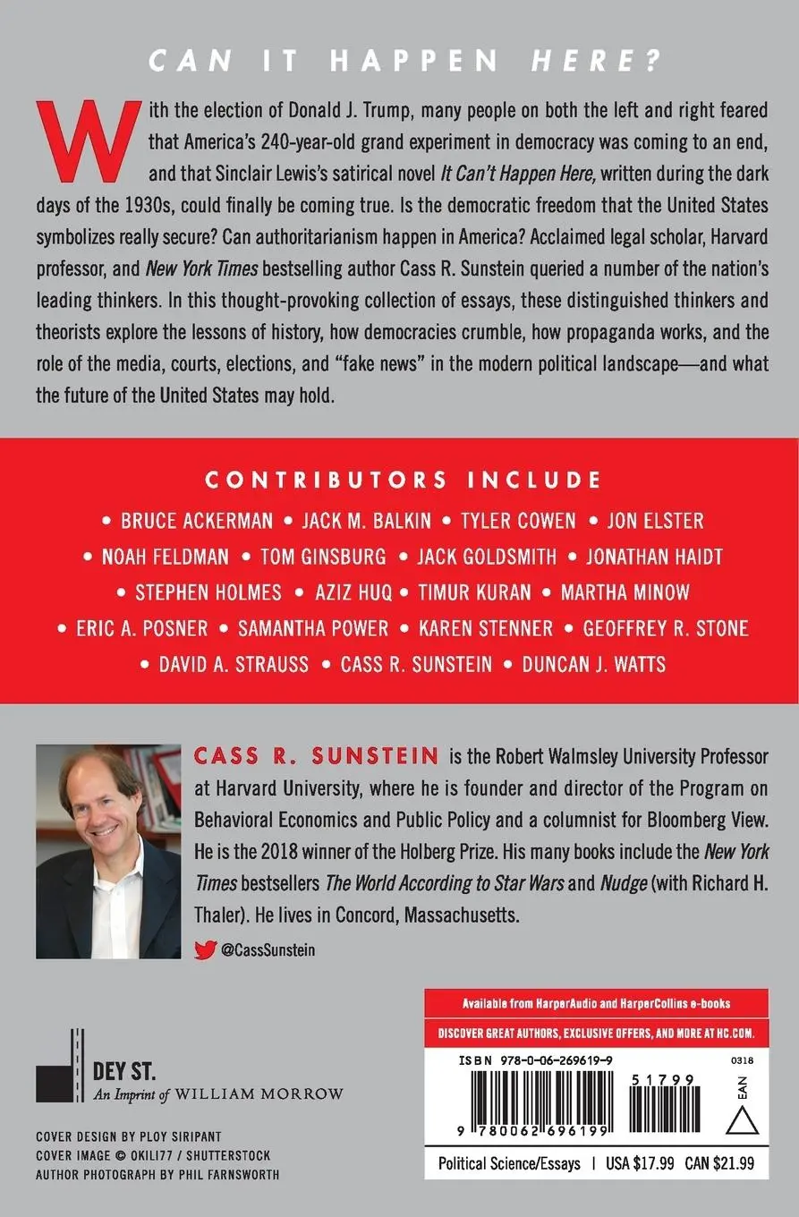 Rückseite: 9780062696199 | Can It Happen Here? | Authoritarianism in America | Cass R Sunstein