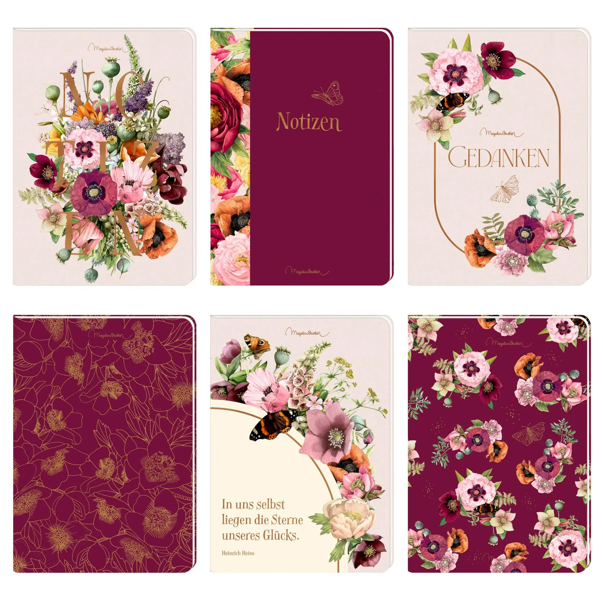 Cover: 4050003956299 | Notizhefte DIN A5 | Blütenzauber - Marjolein Bastin | Marjolein Bastin
