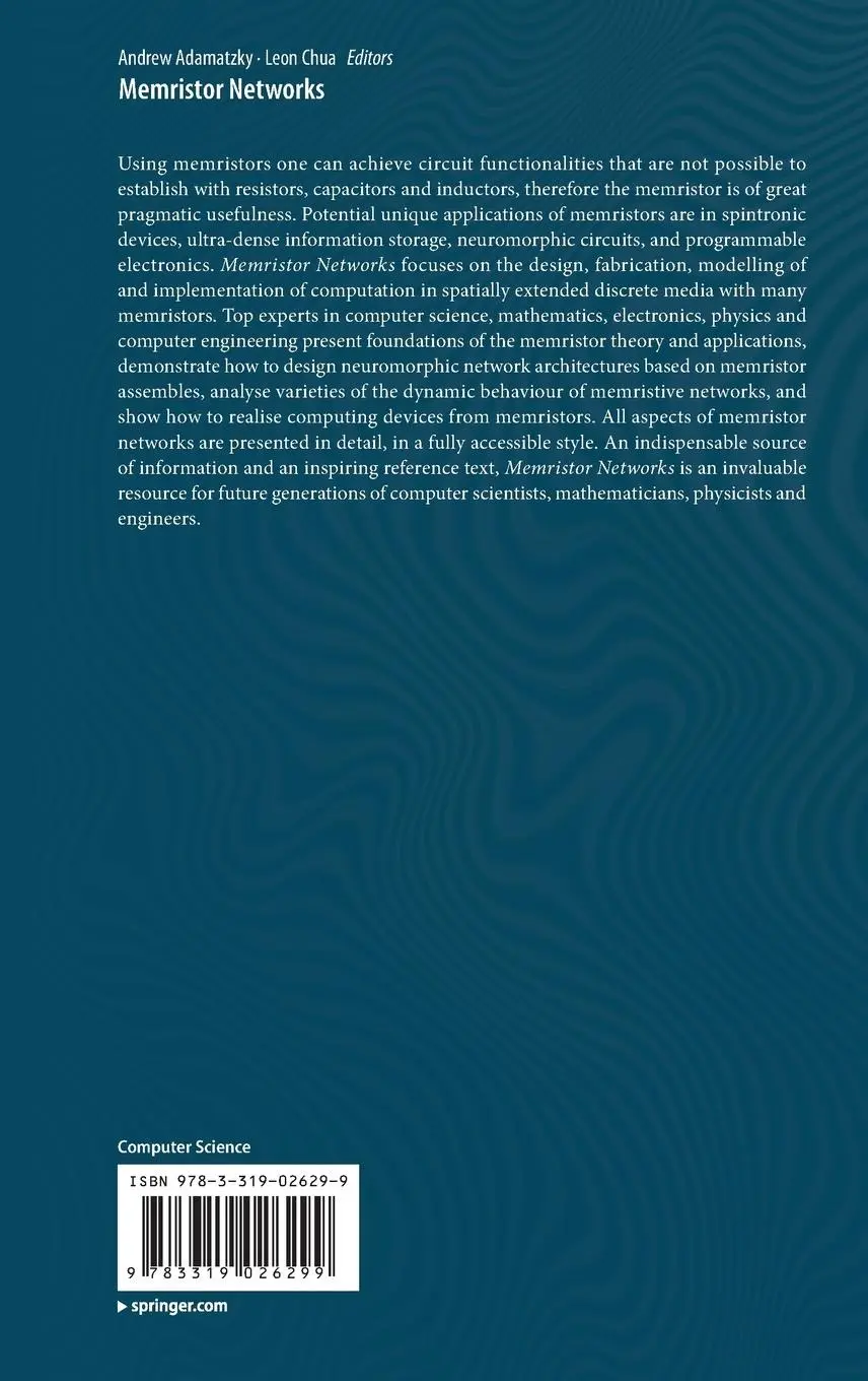 Rückseite: 9783319026299 | Memristor Networks | Leon Chua (u. a.) | Buch | xvii | Englisch | 2014