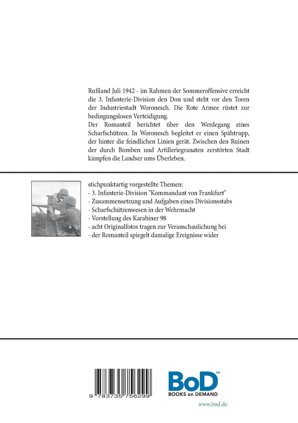 Rückseite: 9783735756299 | Scharfschützeneinsatz in Woronesch | Wolfgang Wallenda | Taschenbuch