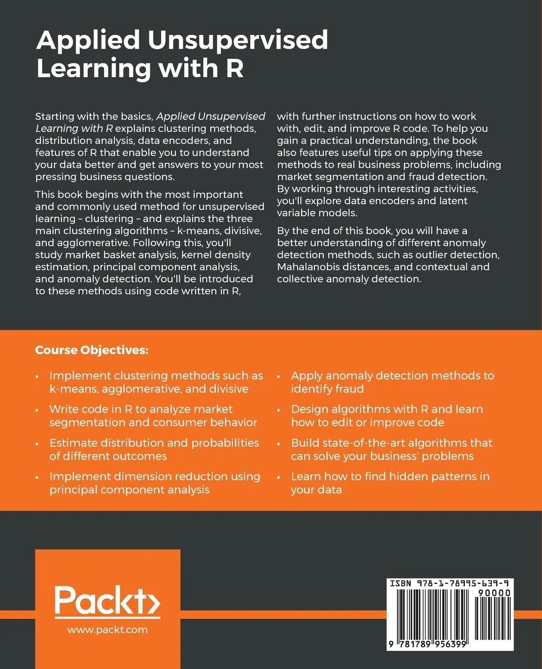 Rückseite: 9781789956399 | Applied Unsupervised Learning with R | Alok Malik (u. a.) | Buch