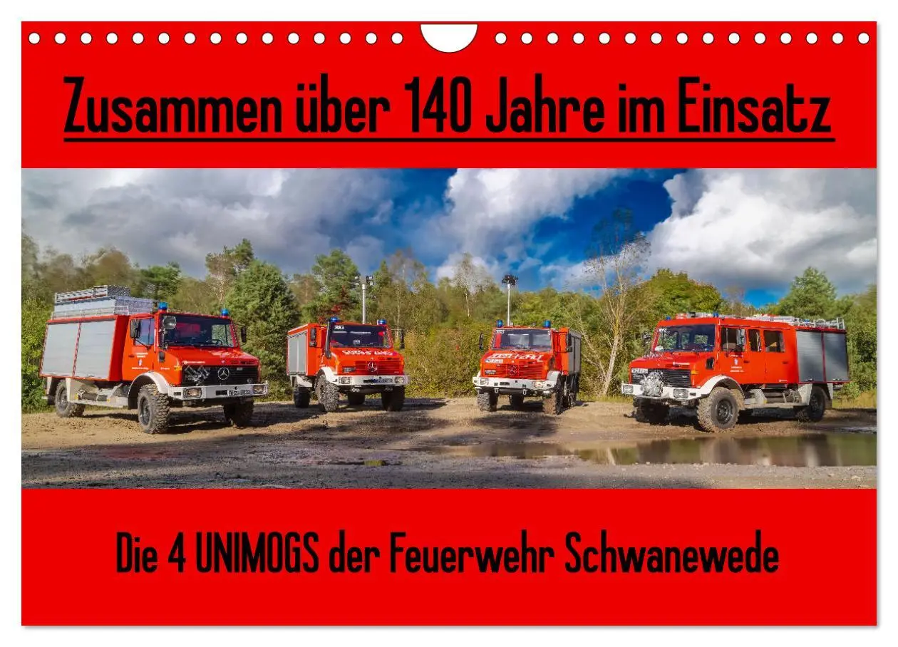 Cover: 9783457556399 | Die 4 UNIMOGS der Feuerwehr Schwanewede (Wandkalender 2026 DIN A4...