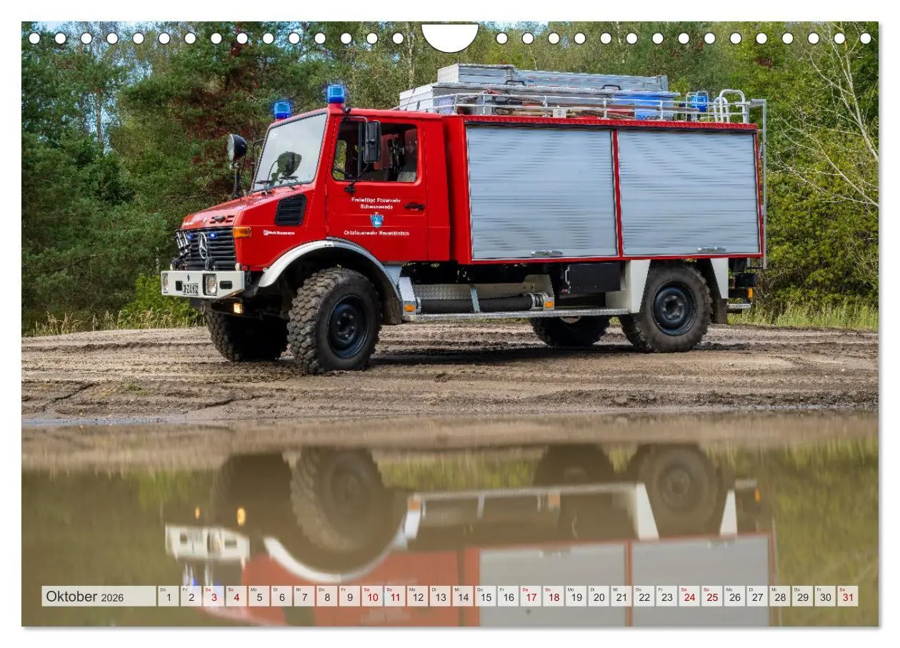 Bild: 9783457556399 | Die 4 UNIMOGS der Feuerwehr Schwanewede (Wandkalender 2026 DIN A4...