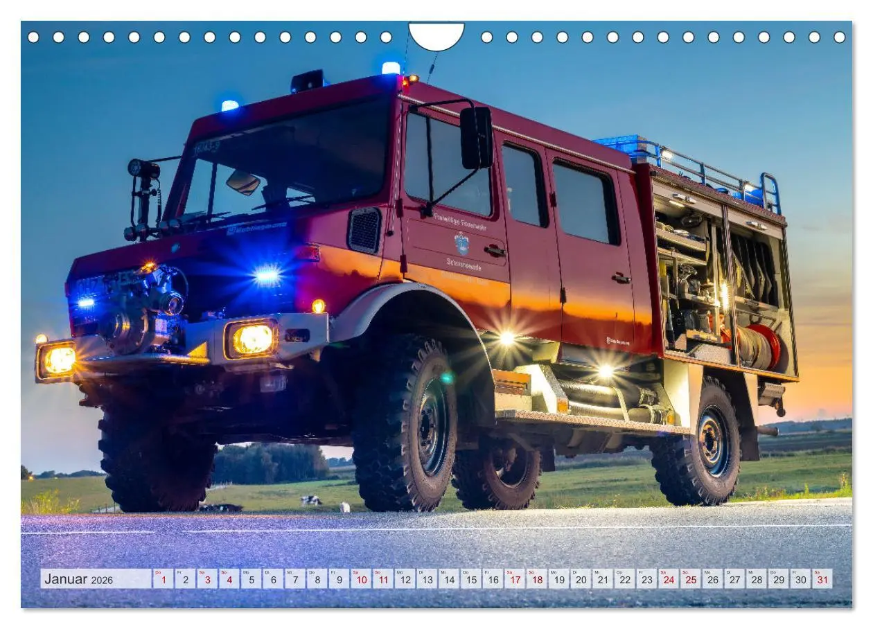 Bild: 9783457556399 | Die 4 UNIMOGS der Feuerwehr Schwanewede (Wandkalender 2026 DIN A4...