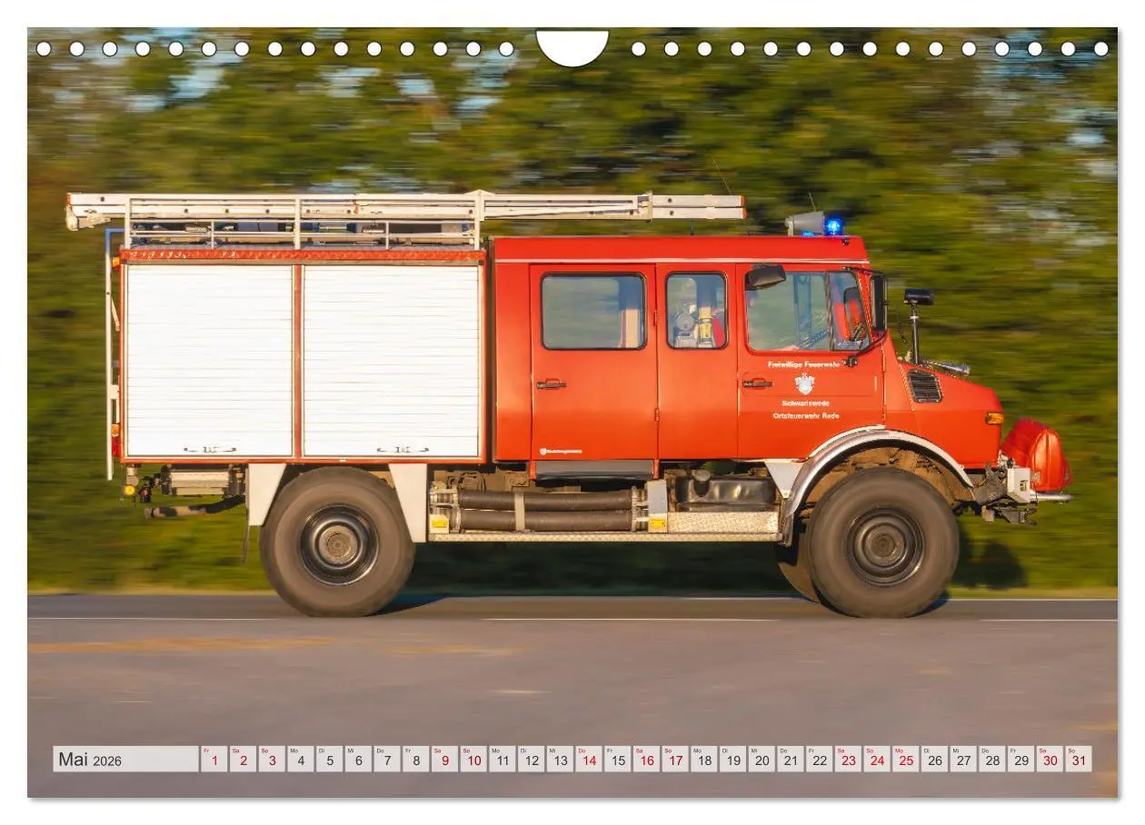 Bild: 9783457556399 | Die 4 UNIMOGS der Feuerwehr Schwanewede (Wandkalender 2026 DIN A4...