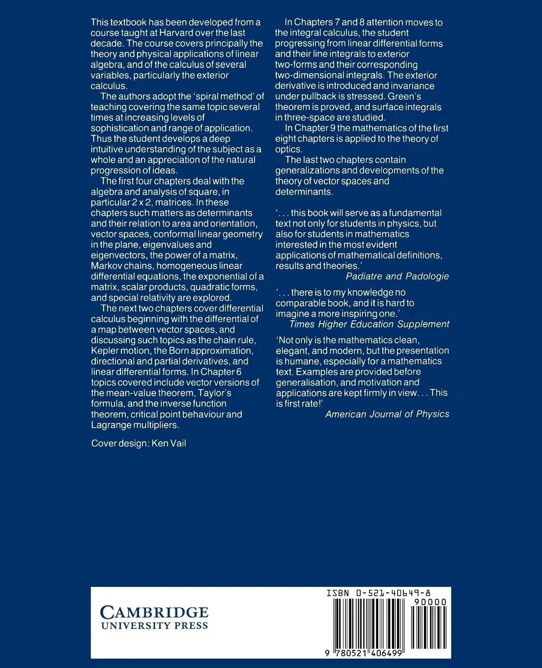 Rückseite: 9780521406499 | Course in Mathematics for Students of Physics 1 | Paul Bamberg (u. a.)