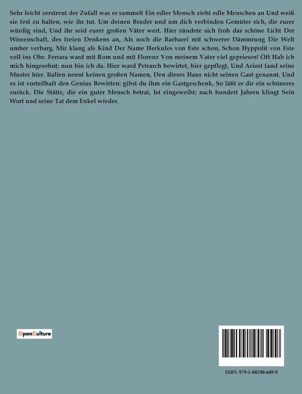 Rückseite: 9791041906499 | Torquato Tasso | Johann Wolfgang Goethe | Taschenbuch | 174 S. | 2023