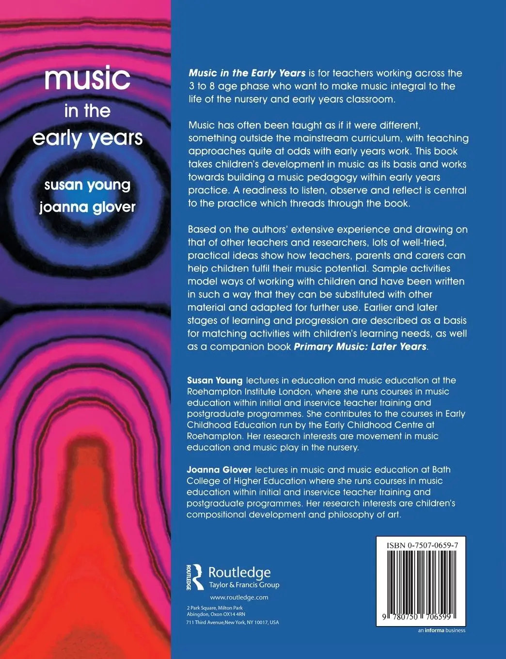 Rückseite: 9780750706599 | Music in the Early Years | Joanna Glover (u. a.) | Taschenbuch | 1998