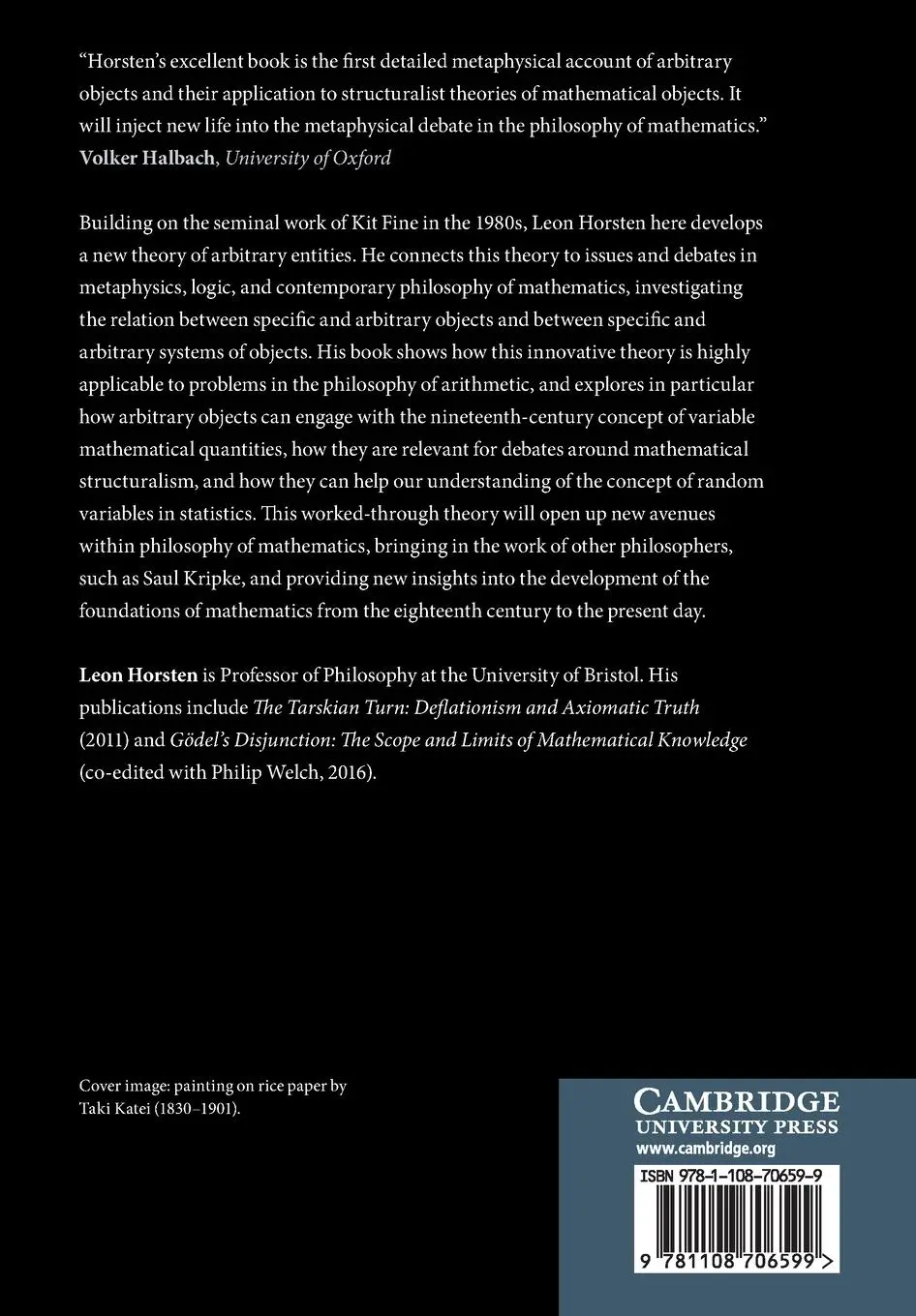 Rückseite: 9781108706599 | The Metaphysics and Mathematics of Arbitrary Objects | Leon Horsten