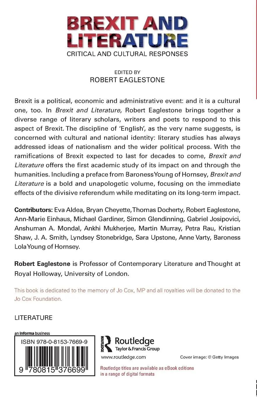 Rückseite: 9780815376699 | Brexit and Literature | Critical and Cultural Responses | Eaglestone