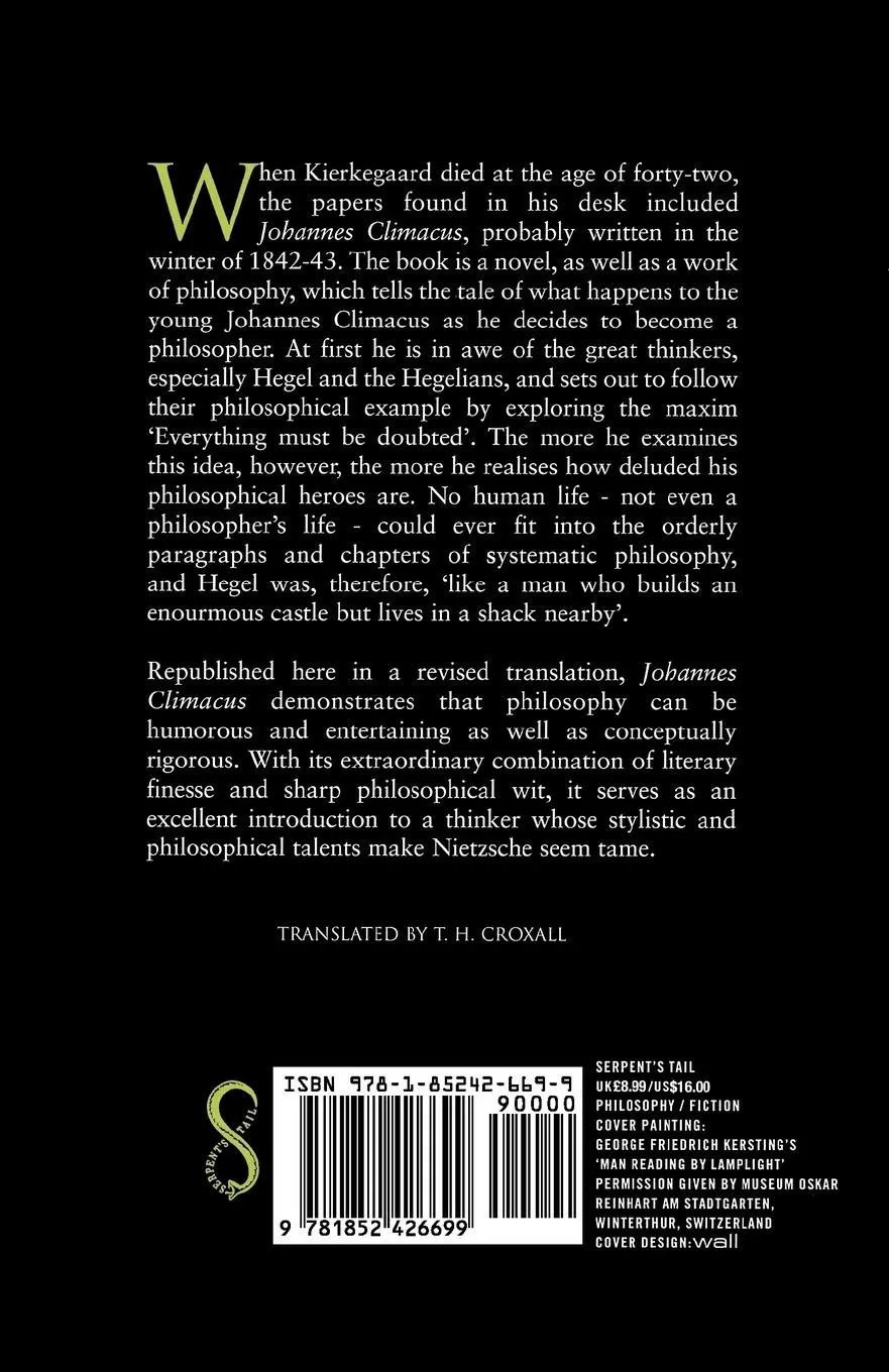 Rückseite: 9781852426699 | Johannes Climacus: Or: A Life of Doubt | Soren Kierkegaard | Buch