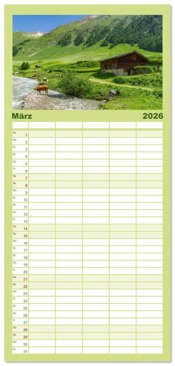 Bild: 9783516616699 | Familienplaner 2026 - Südtirol - Traumhafte Berge und Seen im...