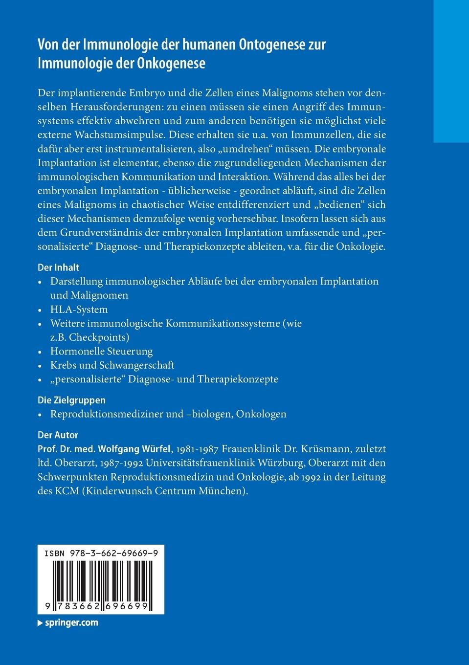 Rückseite: 9783662696699 | Von der Immunologie der humanen Ontogenese zur Immunologie der...