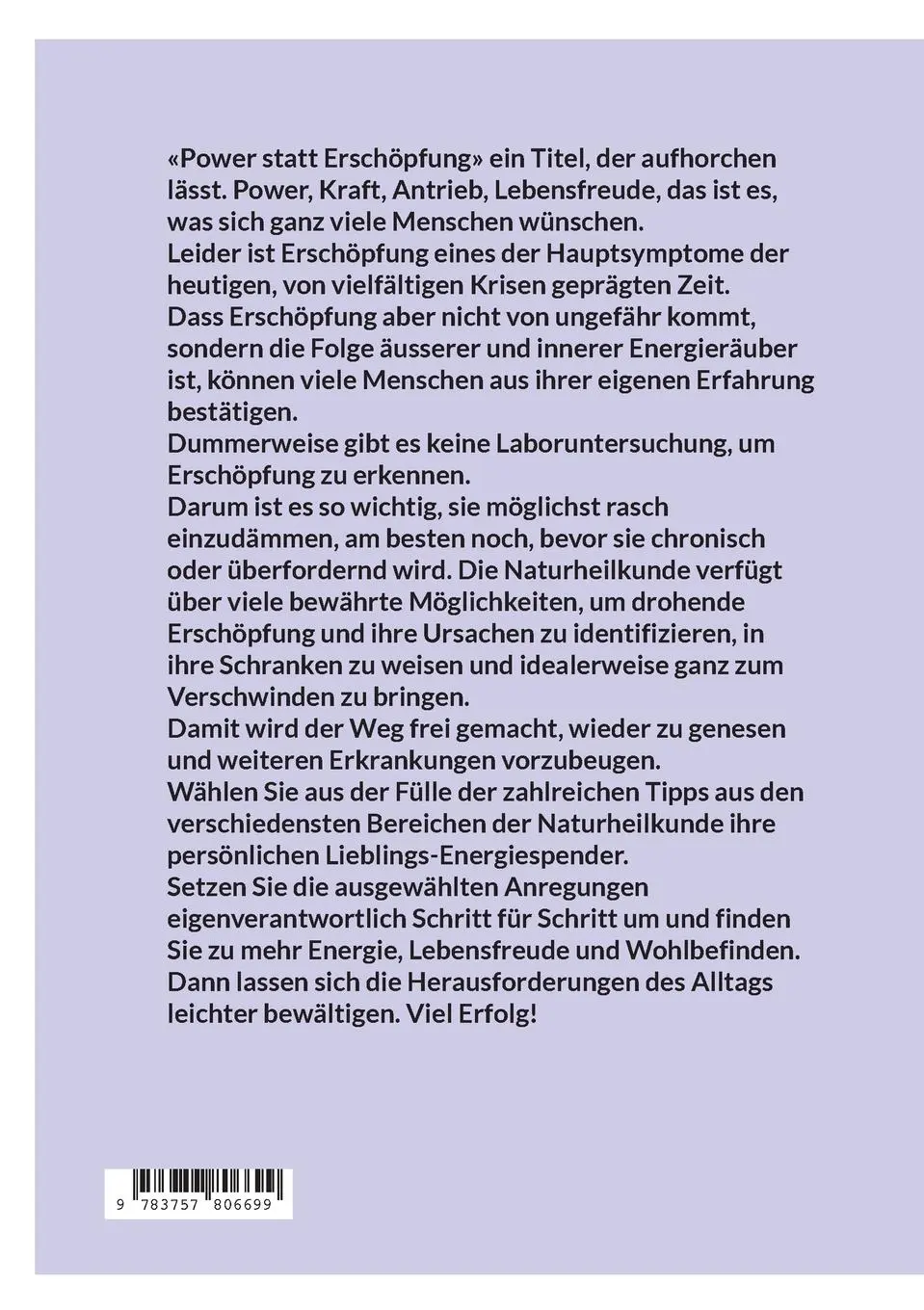 Rückseite: 9783757806699 | Power statt Erschöpfung | Natürlich mehr Energie fürs Leben | Güdel