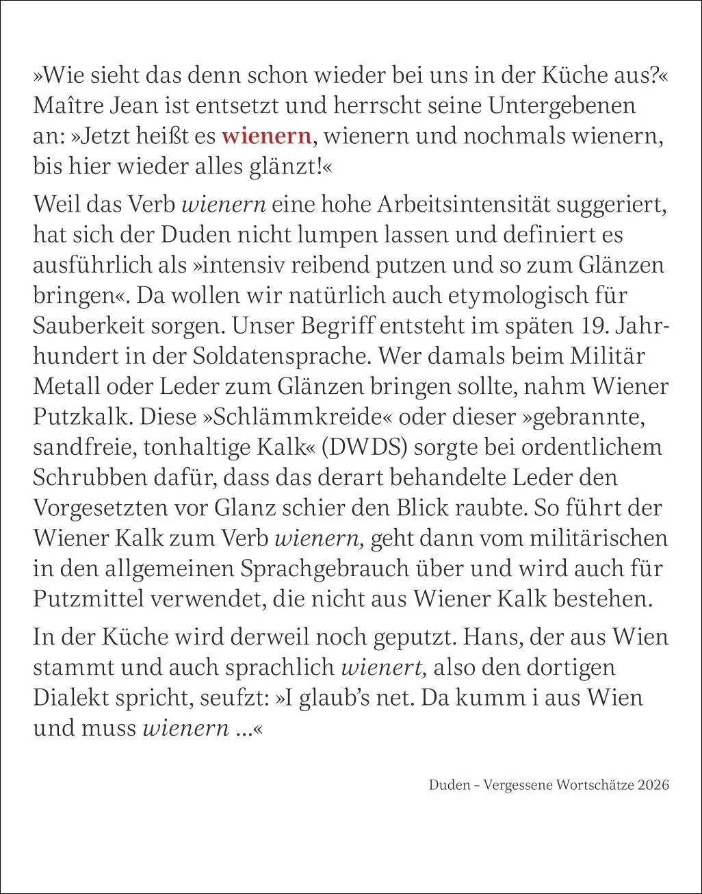 Bild: 9783840036699 | Duden Vergessene Wortschätze Tagesabreißkalender 2026 | Maik Goth