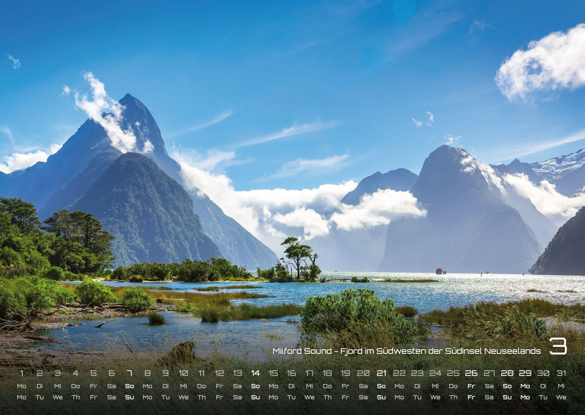 Bild: 9783986736699 | Neuseeland - Das Land der langen weißen Wolke - 2027 - Kalender DIN A2