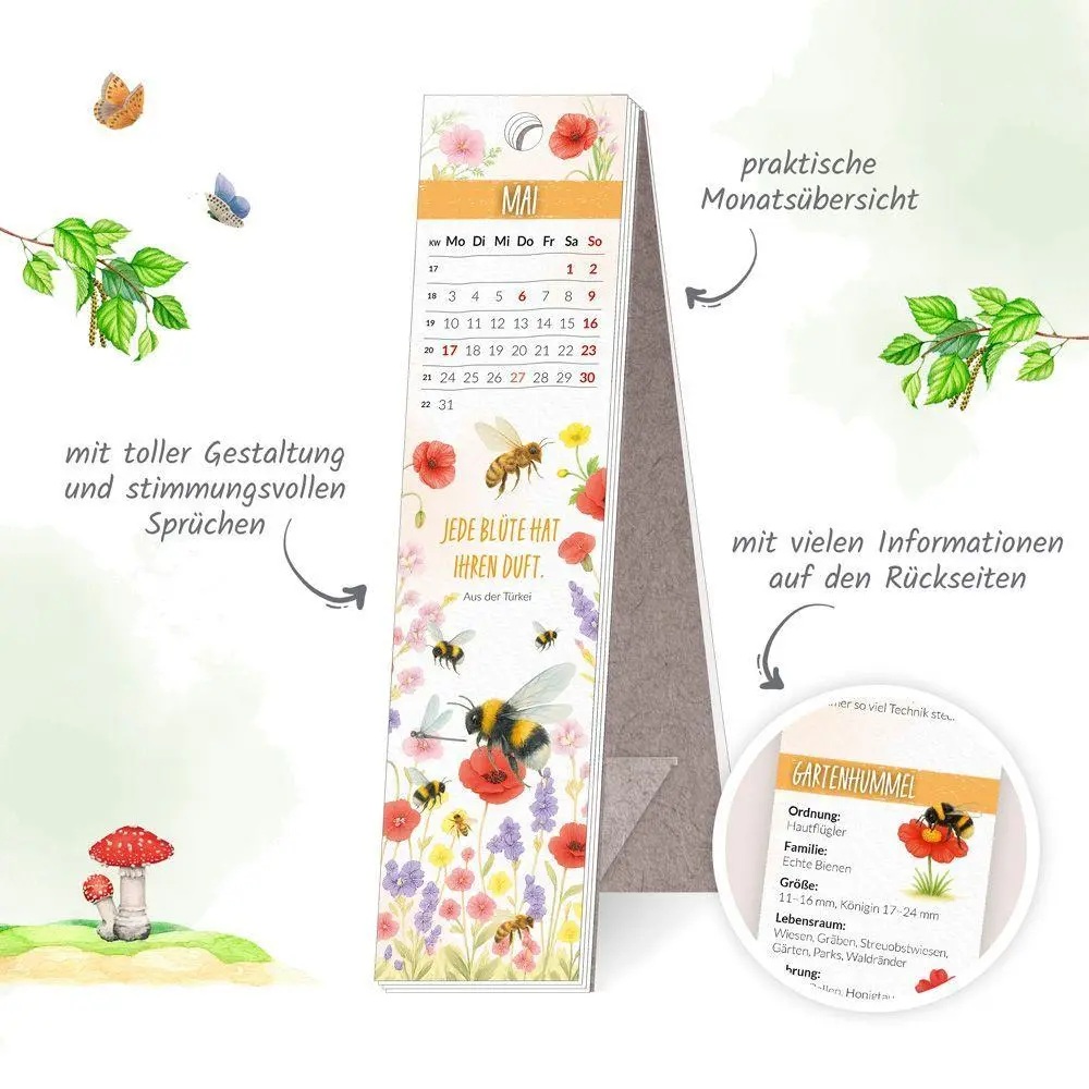 Bild: 9783988026699 | TRÖTSCH - Lesezeichenkalender Heimische Tierwelt 2027 | KG | Kalender