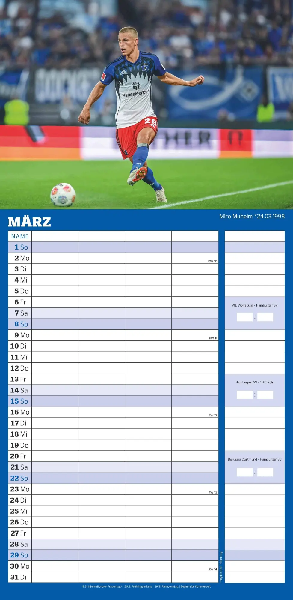 Bild: 4069095006799 | Hamburger SV 2026 - Fanplaner - Fußball-Kalender - Fan-Kalender -...