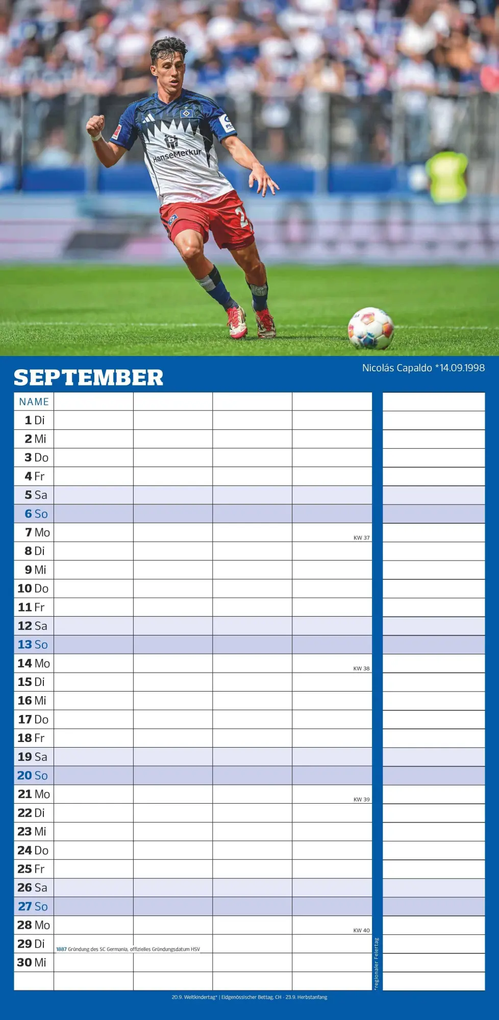 Bild: 4069095006799 | Hamburger SV 2026 - Fanplaner - Fußball-Kalender - Fan-Kalender -...
