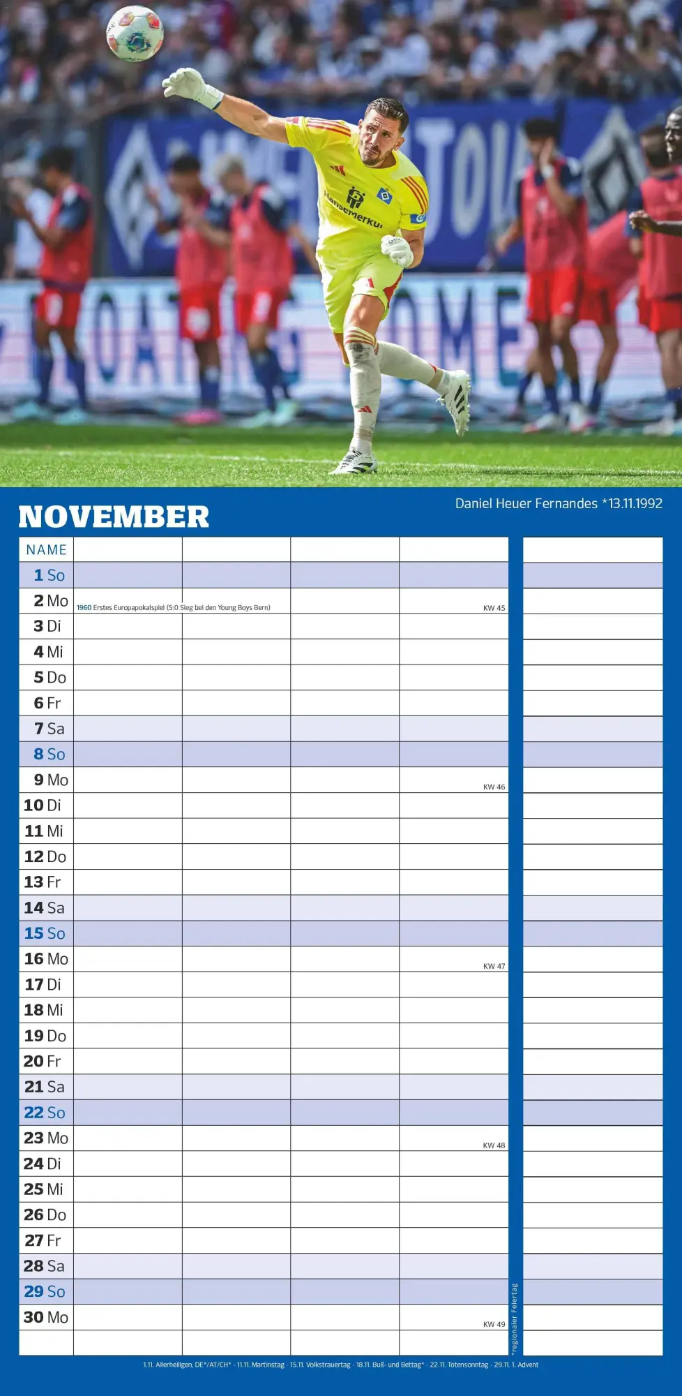 Bild: 4069095006799 | Hamburger SV 2026 - Fanplaner - Fußball-Kalender - Fan-Kalender -...