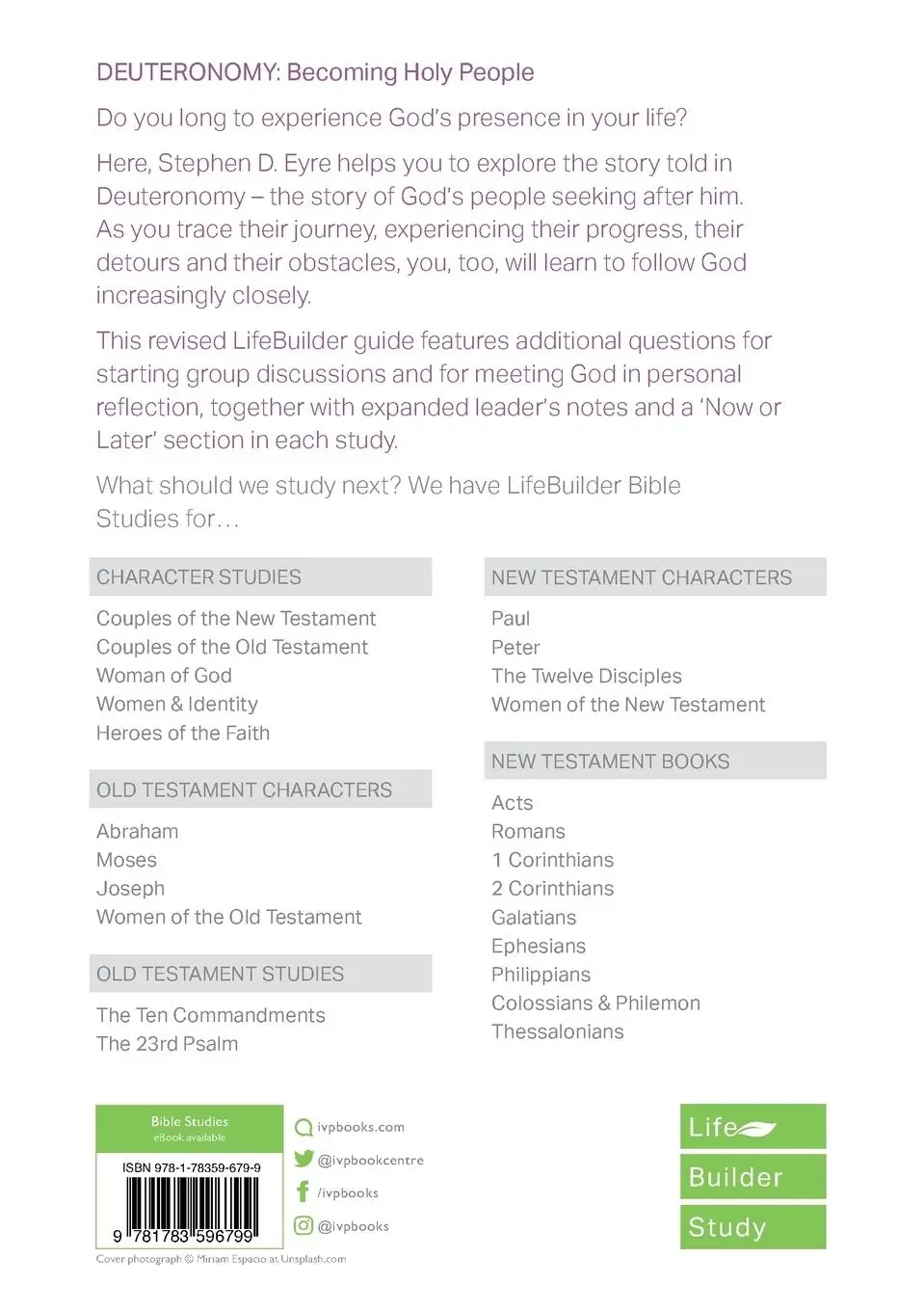 Rückseite: 9781783596799 | Deuteronomy (Lifebuilder Study Guides) | Becoming Holy People | Eyre