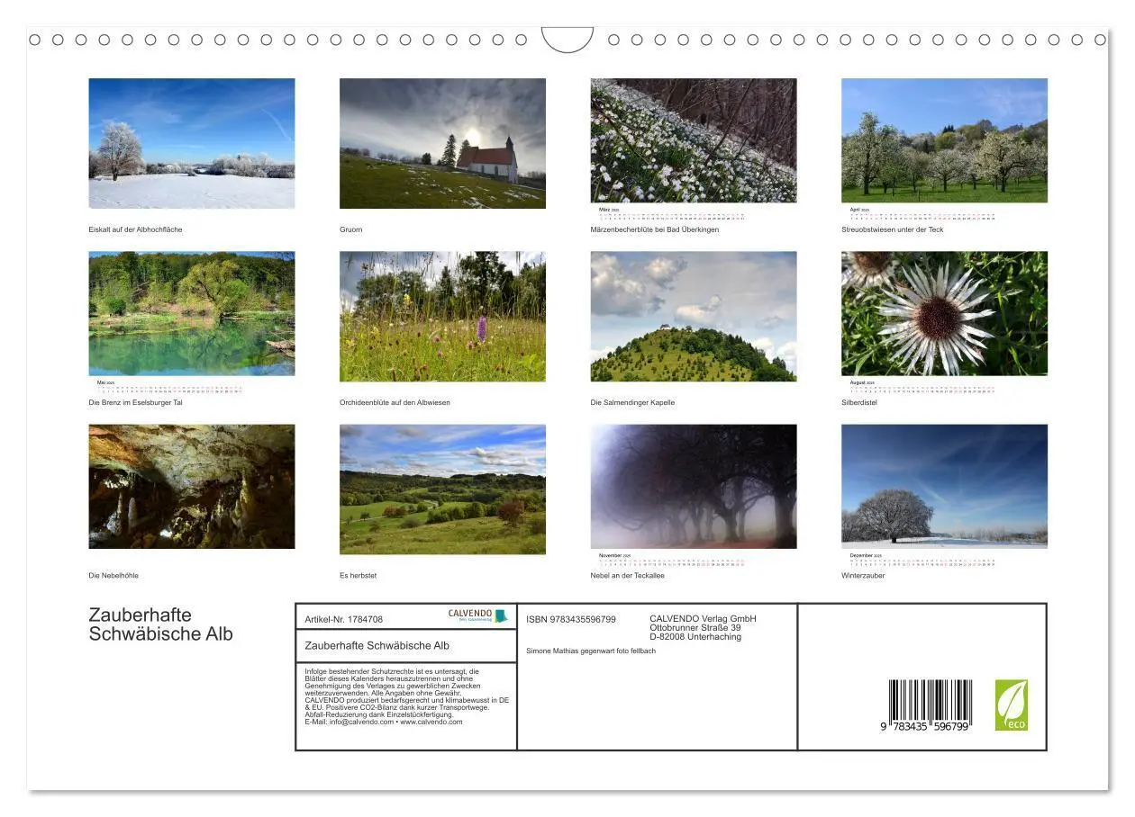 Bild: 9783435596799 | Zauberhafte Schwäbische Alb (Wandkalender 2025 DIN A3 quer),...
