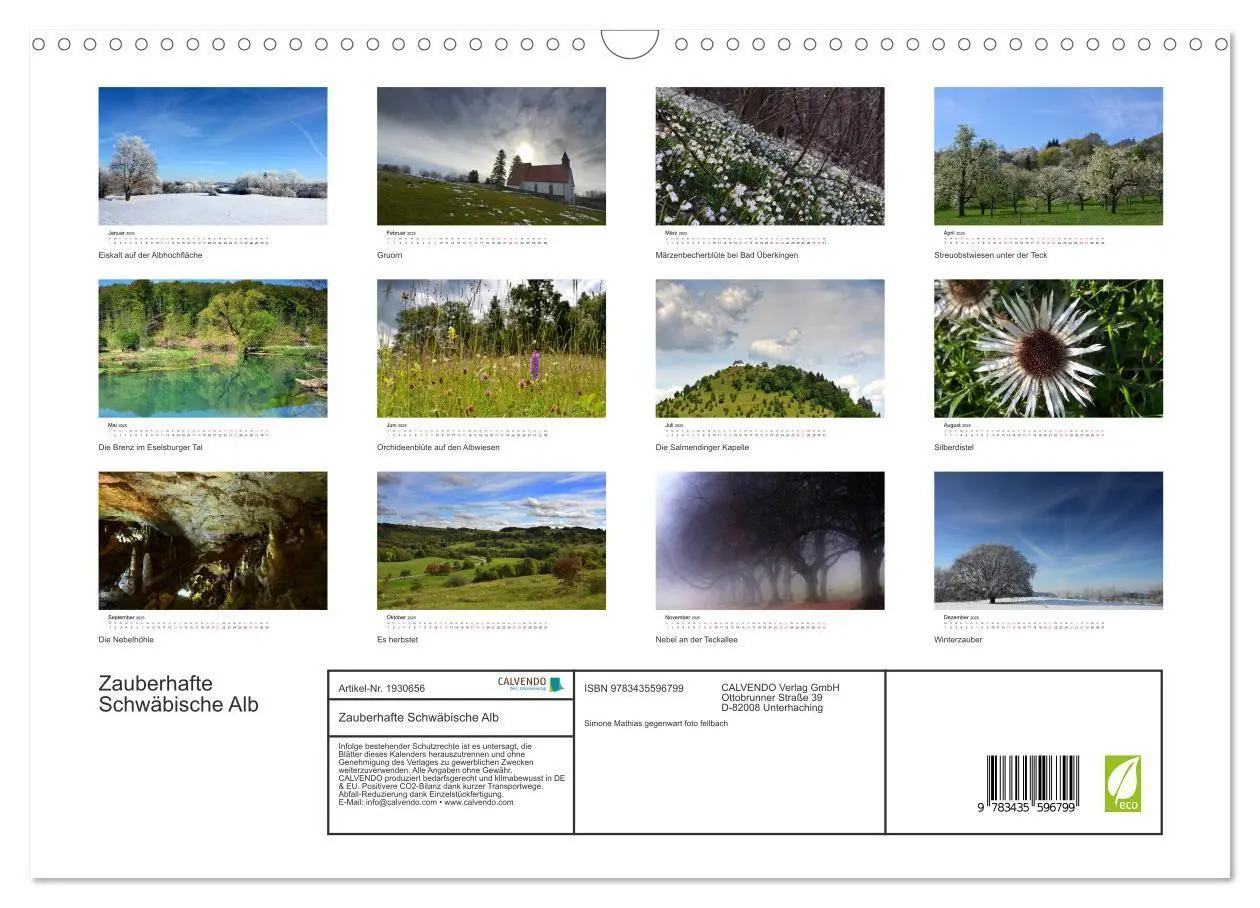 Bild: 9783435596799 | Zauberhafte Schwäbische Alb (Wandkalender 2025 DIN A3 quer),...