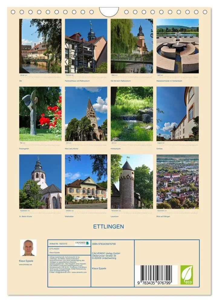 Bild: 9783435976799 | ETTLINGEN (Wandkalender 2025 DIN A4 hoch), CALVENDO Monatskalender