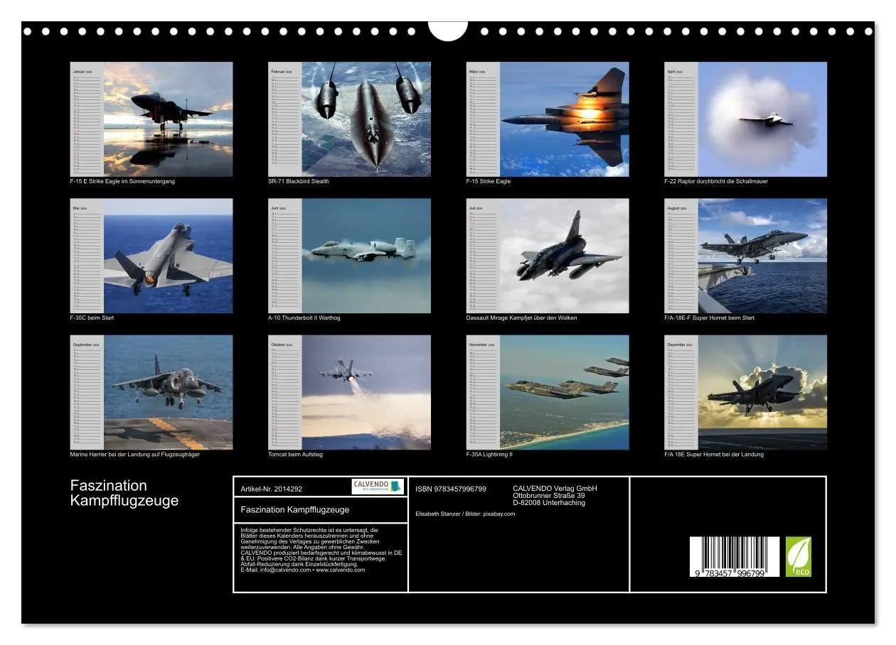 Bild: 9783457996799 | Faszination Kampfflugzeuge (Wandkalender 2026 DIN A3 quer),...