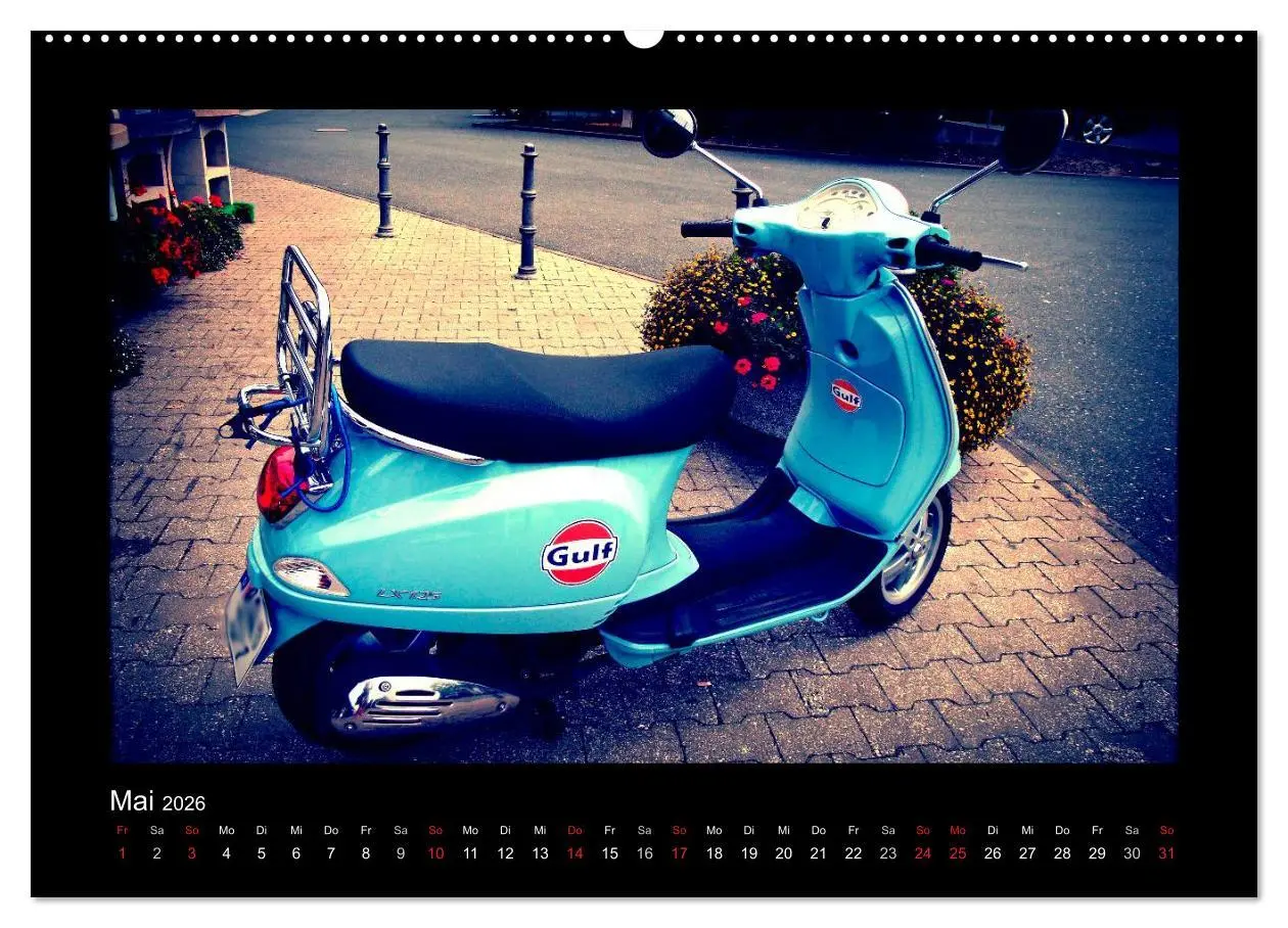 Bild: 9783516226799 | Motorroller (Wandkalender 2026 DIN A2 quer), CALVENDO Monatskalender