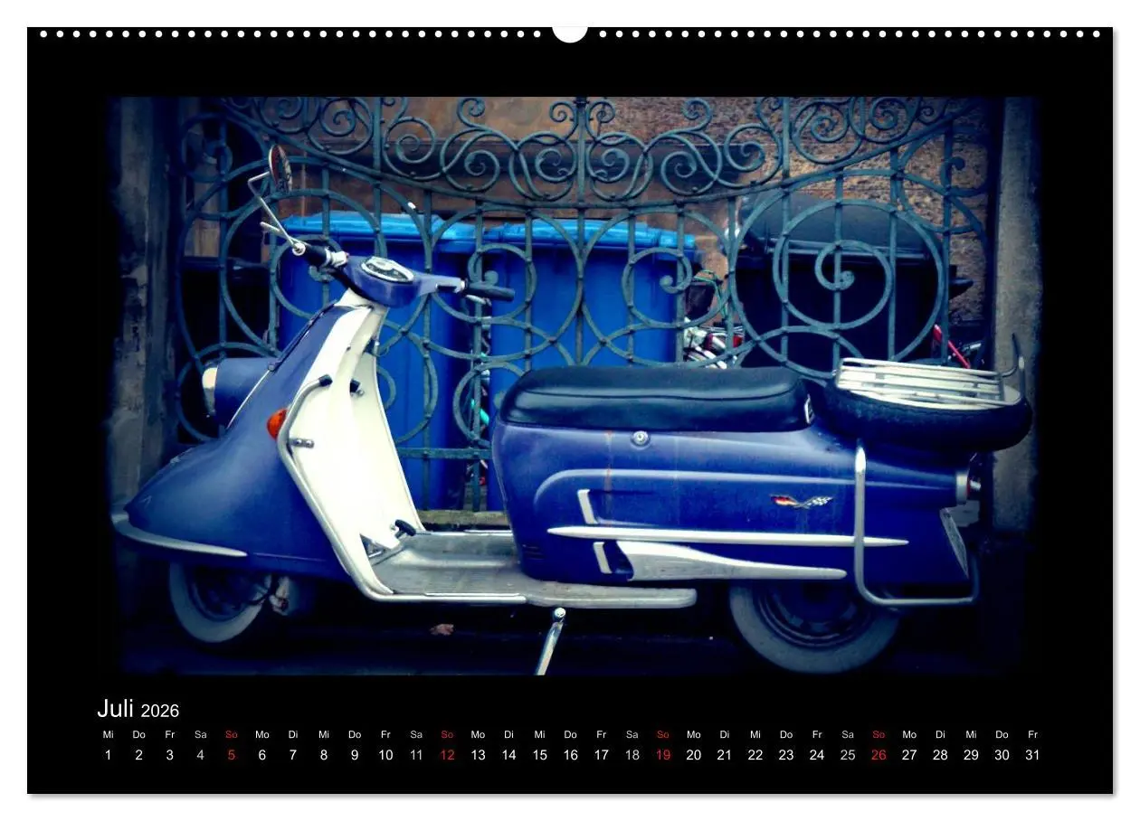 Bild: 9783516226799 | Motorroller (Wandkalender 2026 DIN A2 quer), CALVENDO Monatskalender