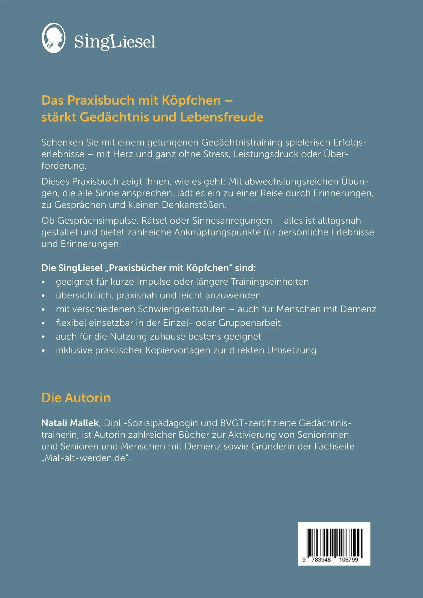 Bild: 9783948106799 | Gedächtnistraining für Senioren Aktiv mit allen Sinnen | Natali Mallek