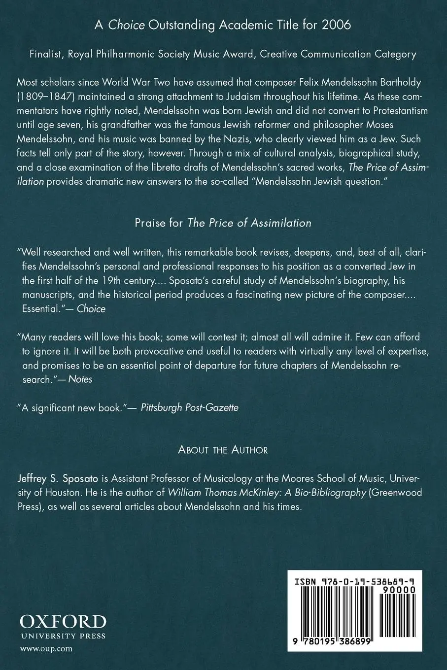 Rückseite: 9780195386899 | The Price of Assimilation | Jeffrey Sposato | Taschenbuch | Buch
