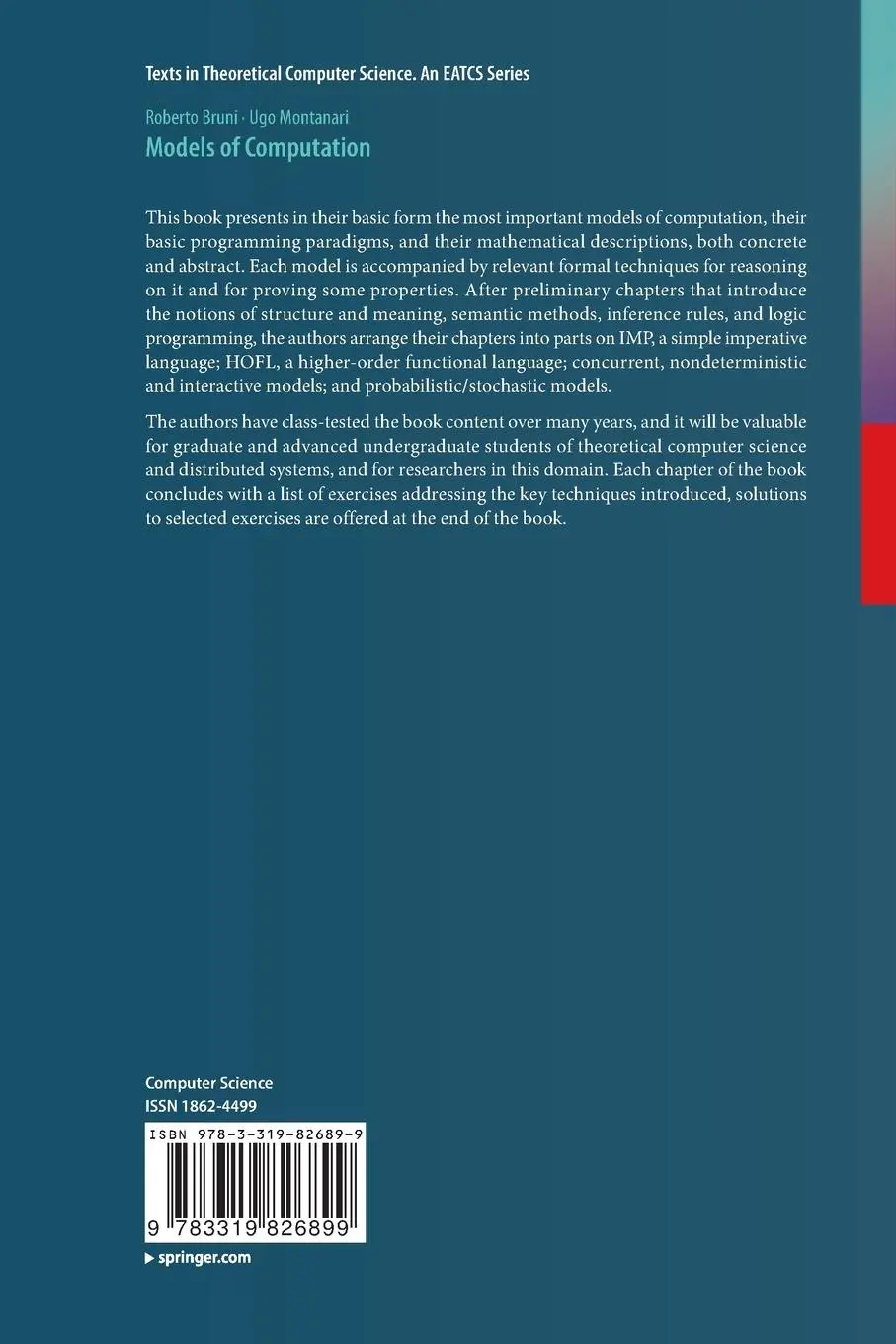 Rückseite: 9783319826899 | Models of Computation | Roberto Bruni (u. a.) | Taschenbuch | xxii